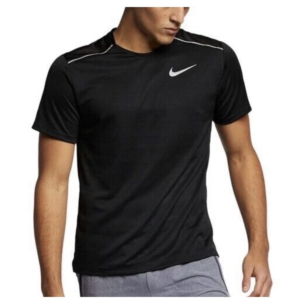 NEW Nike Dri-FIT Miler Short Sleeve Black Running Top AJ7565 Men's Size Medium